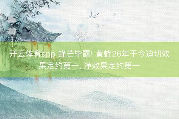 开云体育app 蜂芒毕露! 黄蜂26年于今迫切效果定约第一, 净效果定约第一
